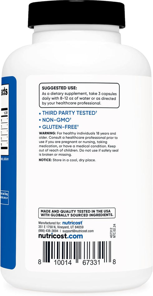 Nutricost Nitric Oxide Booster 2250mg, 180 Capsules - 750mg Per Casule, 60 Servings - Gluten Free and Non-GMO...