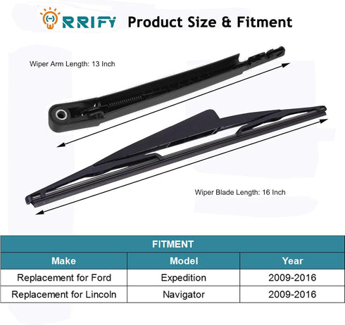 Rear Windshield Wiper Arm Blade 9L1Z17526A for Ford Expedition 2009-2017, for Lincoln Navigator 2009-2016 Back Windshield Wiper Assembly...