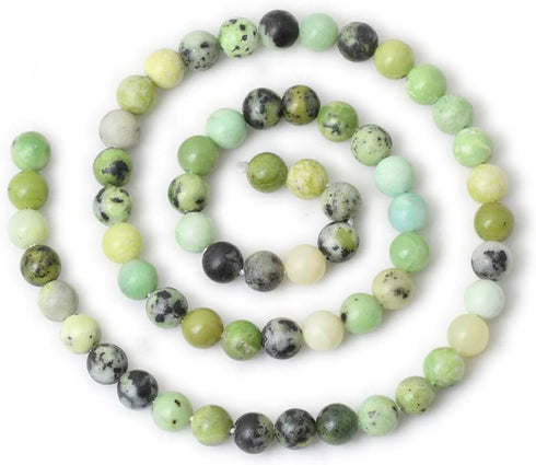 60PCS 6mm Natural Australian Jade Gemstone Round Loose Beads for Jewelry Making DIY Handmade Materials 1 Strand 15"...
