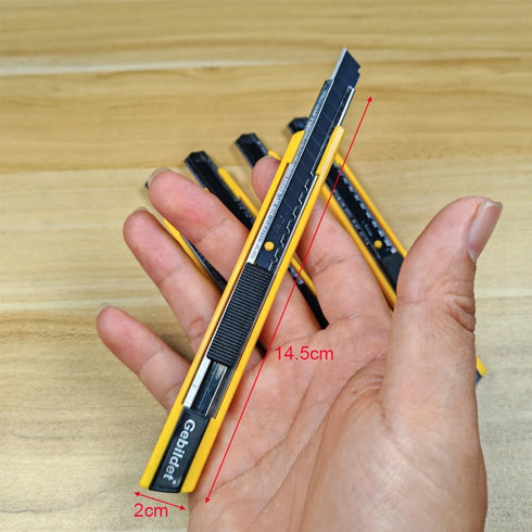 5pcs Right and Left Hand Self-Lock Cutter Knife/Black 9mm Snap Off Blades /60° Blace Knife/Utility Knife/Graphic Knife (Yellow Holder)...