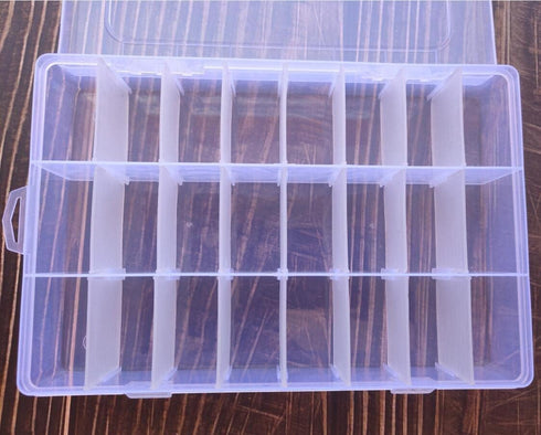 Clear Plastic Storage Box Compartments with Adjustable Dividers, Transparent Beads Earring Jewelry Organizer Holder with Lid for Craft Nail Art Ta...