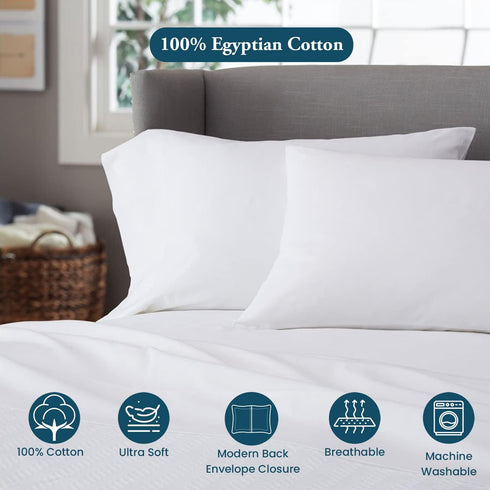Toddler Travel Pillowcase Set of 2 PC Pillow Cover 100% Egyptian Cotton Decorative Pillowcase 500 Thread Count Baby Pillowcase with Zipper Closure...