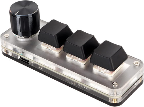 Yoidesu One Handed Macro Mechanical Keyboard, Portable Mini Gaming Keypad Fully Programmable Keys Red Switches, DIY Programmable Shortcut Custom U...