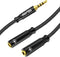 Headphone Splitter 3.5mm TRRS Stereo Audio Y Splitter Braided 4-Pole Male to 2-Female Dual Headphone Jack Splitter Adapter for Headset PC Smartpho...