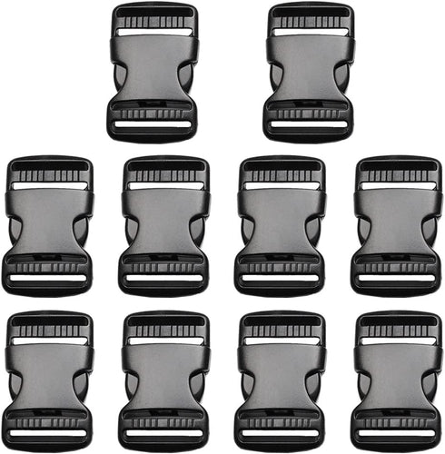 10 Pack 1-1/2" Plastic Side Release Buckle Dual Adjustable Outdoor Camping Tactical Backpack Belt Strap Webbing Bag Hardware Accessories 1-1/2" Du...
