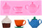 Tea Party Cake Mold Teapot Fondant Molds Tea Cup Silicone Mold for Cake Decorating Cupcake Topper Chocolate Candy Gum Paste Polymer Clay...