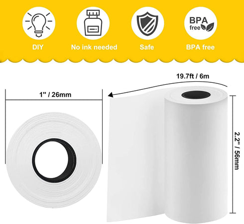 10 Rolls Kids Camera Paper for VTech KidiZoom PrintCam Instant Print Camera, 2.2” Wide BPA Free Thermal Print Paper Compatible with Dragon Touch/E...