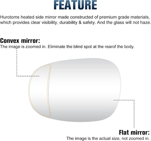 Driver Side Mirror Glass Compatible with BMW E82 E88 E90 E91 E92 E93 LCI Compatible with 2009-2013 Heated Rear View Mirrors with Back Plate Replac...