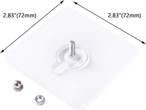 LAJAR 10Pcs Adhesive Wall Mount Screw Hooks, No-Trace Sticker Screw Hanging Nails for Bathroom Kitchen Shower Room (10mm)...