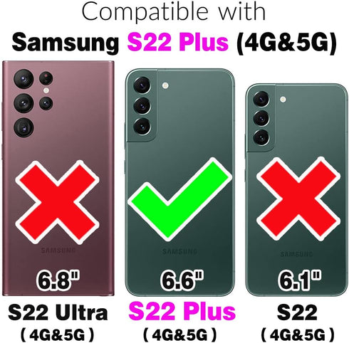 Asuwish Phone Case for Samsung Galaxy S22 Plus S22+ 5G with Tempered Glass Screen Protector Cover and Cell Accessories Protective Rugged Dual Laye...