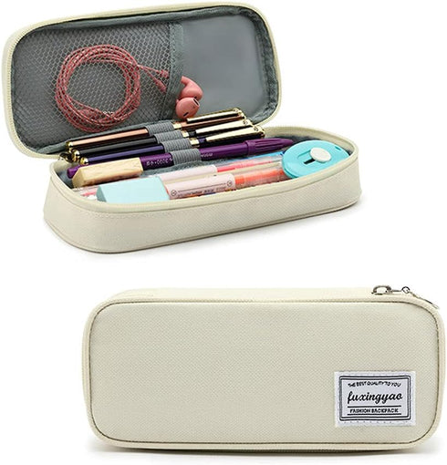 FUXINGYAO Pencil Case, Multi- Slot Pencil Pouch, Portable Pencil Bag, Pen Case for& Office(White)...