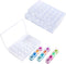 FOME Diamond Embroidery Box, 2 Pack Clear Diamond Painting Storage Box Containers Each with 28 Mini Compartments Grids Mosaic Kits Accessories Sto...