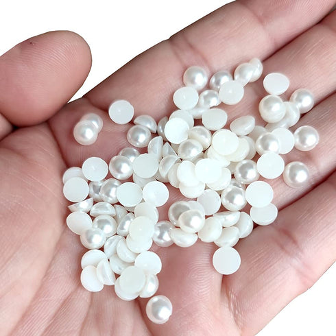 500pcs Ivory ABS Flatback Pearl Beads, 6mm, for DIY Decoration...