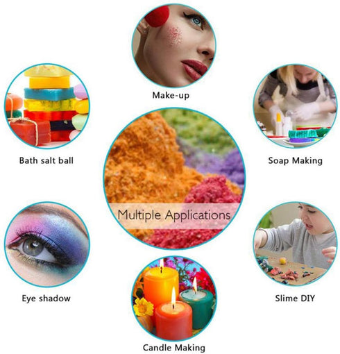 Mica Powder Pigment 12 Color, Non-Toxic Safe Natural Epoxy Resin Dye Pigment Powder for DIY Slime Coloring and Soap Dye Making Supplies, Bath Bomb...