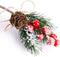 Puluole 10 Pcs Red Berries Pine Cones for Crafts - Evergreen Artificial Pine Branches Holly Stem,Christmas Tree Picks and Sprays,Artificial Flower...