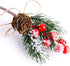 Puluole 10 Pcs Red Berries Pine Cones for Crafts - Evergreen Artificial Pine Branches Holly Stem,Christmas Tree Picks and Sprays,Artificial Flower...
