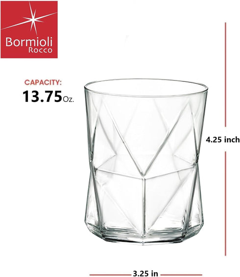 Bormioli Rocco Cassiopea Double Old Fashioned Glass, Set of 4...