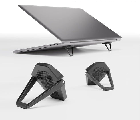 Portable Invisible Laptop Stand - 2PCS zinc Alloy Laptop Mini Stand Heat Dissipation pad, Laptop Lifter Suitable for 12-20 inch Laptop (Black)...