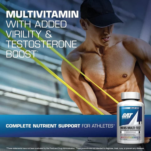 GAT SPORT Men's Multi + Test, Premium Multivitamin Tablets (60 Count)...