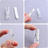60 Pieces Clear Self Adhesive Clips Plastic Hanging Wall Clips Small Paper Photo Spring Tapestry Clips and 60 Pieces White Sticky Strips for Home ...