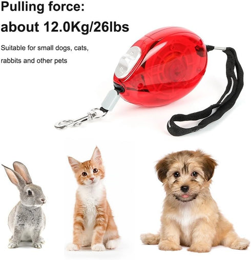 2PCS Retractable Dog Leashes, Portable Pet Walking Leashes 360° Dog Training Leads with Tape & Hook for Small Pet Dog Cat Rabbit (2.5m/8.2Ft)...