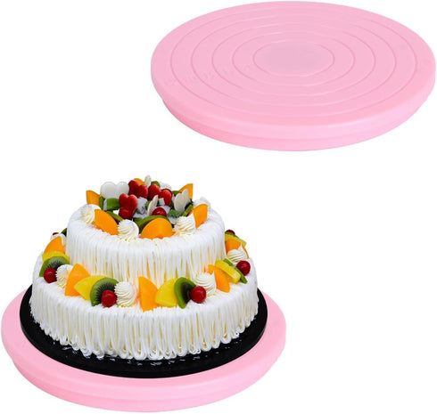 2PCS 5.5in Mini Cake Turntable, 360 Degree Revolving Cake Stand Dessert Turntable Base Giratoria para Pasteles for Cupcake Decorating Displaying...
