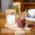 Spice Jars, Overnight Oats Containers with Airtight Lid and Spoon, Decorative Kitchen Canisters Set, Glass Storage Containers for Coffee, Tea, Sug...