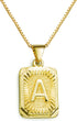 14K Gold Plated Monogram Initials, Alphabet Pendant Letter A to Z Necklaces for Women with Gift Box | Adjustable Chain, Minimalist, Tiny Dainty Al...