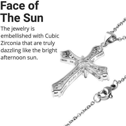 Shop LC Cross Necklace for Women White Cubic Zirconia Pendant Christian Jewelry Faith Religious Stainless Steel Size 20" Catholic Faith Christian ...