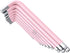 COLFULINE 9 PCS PINK Allen Key Set, Long Ball End Hex Key Set, Cr-V Allen Wrench Set for Women, Size 1.5-10mm with Colour-Coding for Best Gifts an...