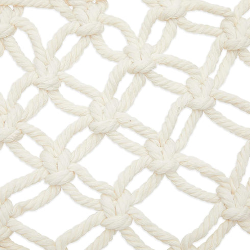 Okuna Outpost Macrame Hanging Fruit Basket Hammock for Kitchen - 6 x 25 x 15 in - White Cotton Modern - Under-Cabinet Storage with 2 Hooks for Ban...