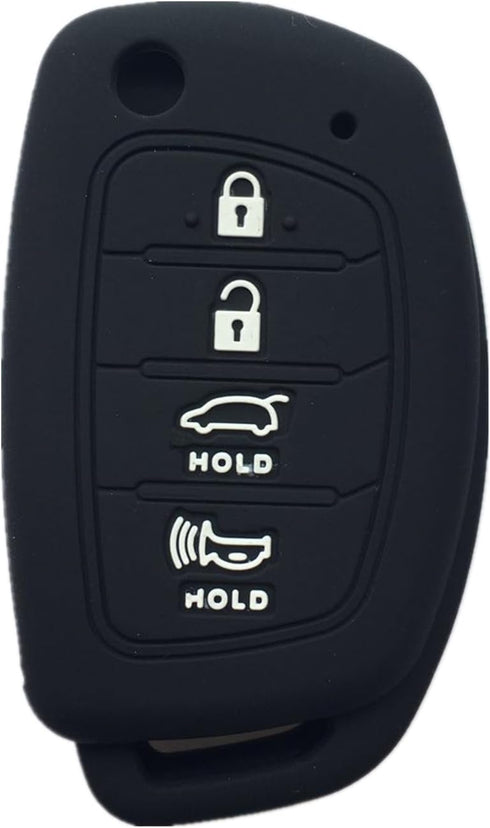 Key Fob Cover for Sonata Ioniq: 4 Buttons Key Case Fob Fit for Hyundai Santa Fe Tuscon I40 Elantra AD ADA Sonata Ioniq EV HEV PHEV Hybrid 2011 to ...