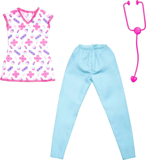 Barbie Fashion Pack - HJT31 - Nurse Themed Doll Outfit Set - Trousers, Top + Stethoscope...