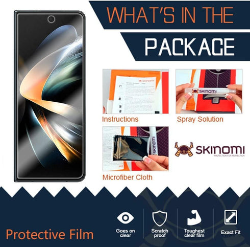 Skinomi Screen Protector Compatible with Samsung Galaxy Z Fold 4 (2-Pack) Clear TechSkin TPU Anti-Bubble HD Film......