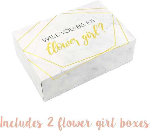 Pop Fizz Designs Flower Girl Proposal Box Set (2 Pack) | Marble Style...