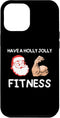 iPhone 14 Plus Holly And Jolly Fitness Christmas Santa Claus Weightlifting Case...