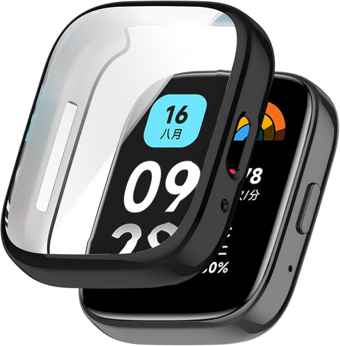 Compatible with Redmi Watch 3/3 lite SmartWatch Protective Case TPU All-Inclusive Compatible with Redmi Watch 3 Active, Watch Accessiores(Black)...