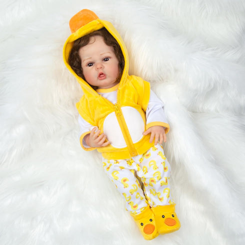 Reborn Baby Doll Clothes Yellow Duck Outfits for 16-18 Inch Baby Doll,17 Inch Reborn Newborn Baby Doll Clothes Accessories Girl & Boy...