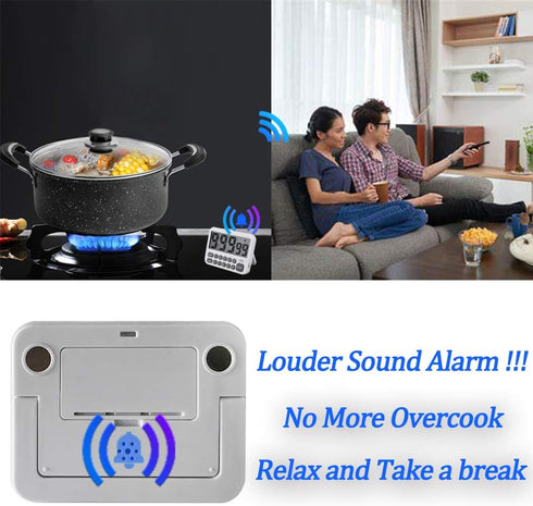 FCXJTU Digital Kitchen Timer, Large Display Countdown/Up Timer with Digits Directly Input, Fast Setting, Loud Alarm, ON/Off, Magnetic Back Stand f...