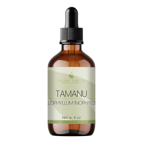 Tamanu Oil - 4 oz Glass with Dropper - 100% Pure Unrefined Cold Pressed Organically Sourced Non GMO Vegan Carrier Oil for Face Hair Skin Body Locs...