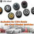 Hot 1/64 Wheels for 1:64 Diecast Model Cars (Silver, 10 Sets / 1 Box), Sporty, JDM, Muscle, Off-road Style Miniature Modified Accessories...