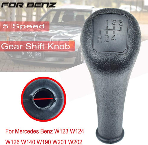 Gear Shift Knob 5 Speed Black Top Plastic Manual for Mercedes Benz W190 W201 W202 W123 W124 W126 W140 S124 C E S Class (SK-W124-5)...