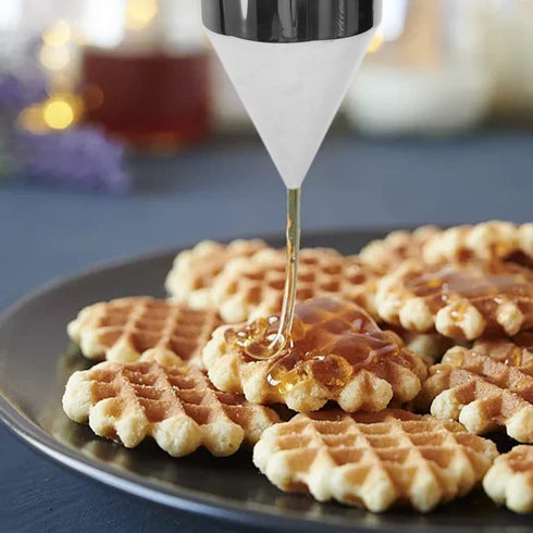 Batter Dispenser, Multipurpose 40oz Stainless Steel Pancake Batter Funnel Dispenser with Stand Great for Pancakes, Cupcakes, Waffles or Any Baked ...