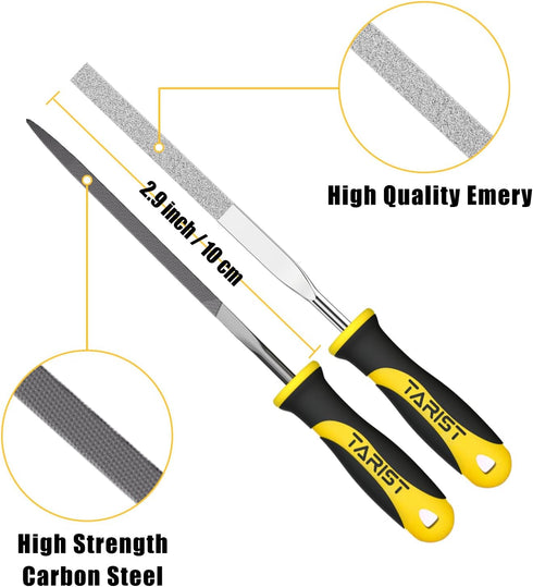 12PCS Needle File Set with Tool Bag, Small File Set includes 6pcs Jewlers Files & 6 Steel Files for Metal, Jewlers, Wood, Leather and Plastic...