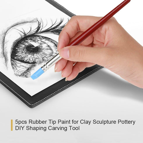 Silicone Pottery Clay Sculpting Tool 5Pcs Rubber Tip Paints Silicon Brushes Sculpture Pottery Clay Shaping Carving Tool...