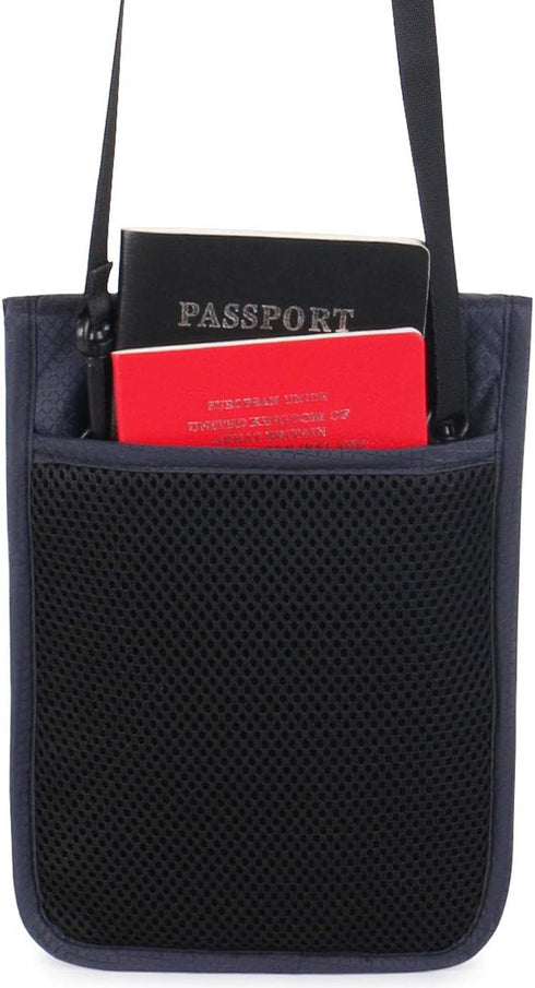 RFID Blocking Passport Holder Wallet with Neck Stash Pouch for Traveling Security Credit ID Card...