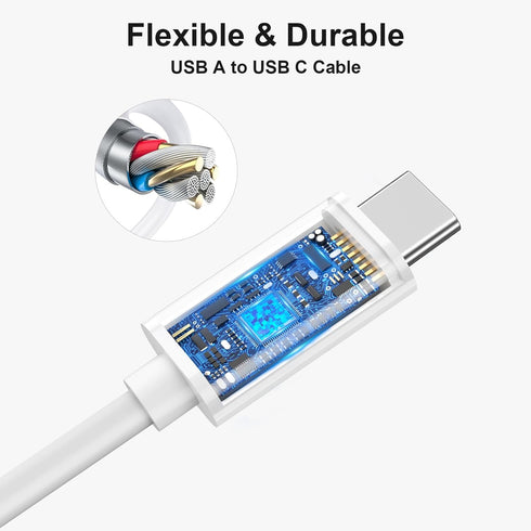 6 inch Short USB A to USB C 3.1 Cable 0.5ft,10Gbps High Speed Data Transfer Cable Compatible with MacBook Pro,iPad Pro Air,iPhone 15,Portable SSD,...