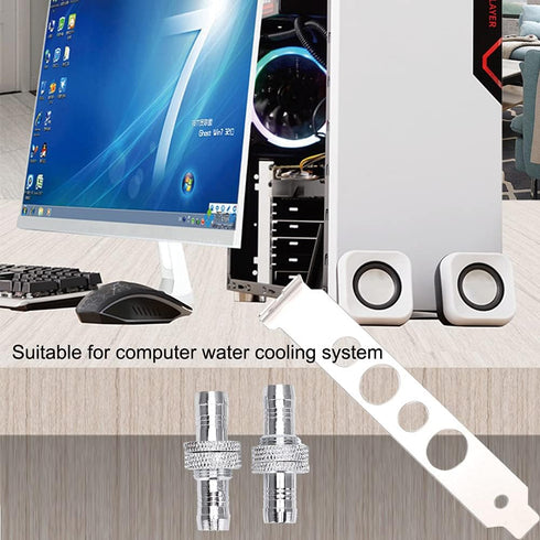 Hose Connectors for Computer Water Cooling System, G1/4 Thread Fitting Direct Hose Connection Connector for Computer Water Cooler System Water Coo...