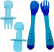 4 piece set of silicone spoon/fork and heat sensitive spoon/fork Baby Feeding Utensils Silicone Tip Self Feeding Chewable Spoon & Fork Toddler Tra...