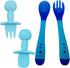 4 piece set of silicone spoon/fork and heat sensitive spoon/fork Baby Feeding Utensils Silicone Tip Self Feeding Chewable Spoon & Fork Toddler Tra...